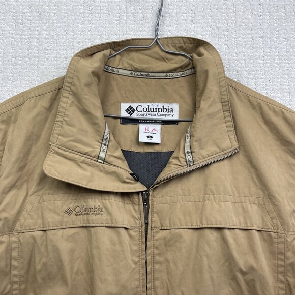 Columbia Mens L Jacket  Northway Full Zip Vented Windbreaker Tan / Sand Outdoor - Picture 2 of 15